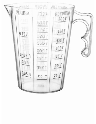Кружка мерная 0,4л пищ прозрачная