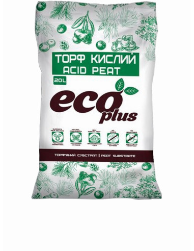 Торф кислий 20л ECO PLUS