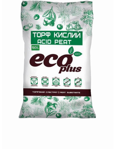 Торф кислий 50л ECO PLUS